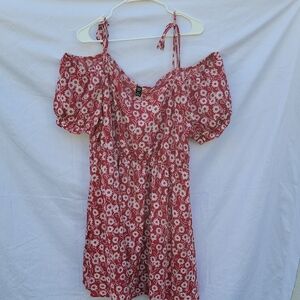 SHEIN Red Floral Dress